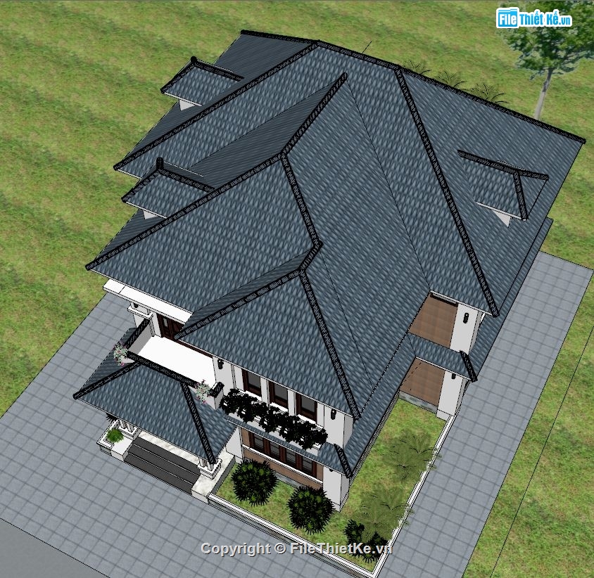 File sketchup biệt thự 2 tầng,Sketchup biệt thự 2 tầng,biệt thự 2 tầng sketchup,3D biệt thự 2 tầng sketchup,Model su biệt thự 2 tầng,Biệt thự 2 tầng 8.7x12.5m